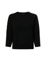 More & More Sweter damski z dzianiny Kobiety czarny jednolity, 36. Czarne swetry damskie More & More, bez wzorów, z dzianiny, bez kołnierzyka, bez ramiączek, bez kaptura. Za 429.95 zł.