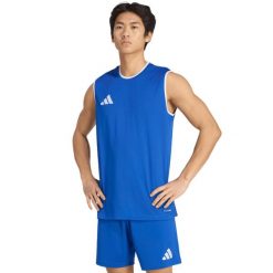 Koszulka męska adidas Entrada 26 Sleeveless Jersey. Niebieskie koszulki sportowe męskie Adidas, m, bez wzorów, z jersey, bez kołnierzyka, bez ramiączek, na fitness i siłownię, climacool (adidas). Za 60.99 zł.