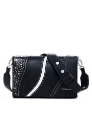 Desigual Torebka 25SAXPAK Czarny. Czarne torebki do ręki damskie Desigual, bez wzorów, ze skóry, bez dodatków. Za 259.99 zł.