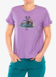 Koszulka bawełniana damska E9 Wild. Fioletowe t-shirty damskie E9, s, bez wzorów, z bawełny, bez kołnierzyka. Za 181.49 zł.