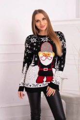 Sweter świąteczny z Mikołajem czarny. Czarne swetry damskie KESI, l, bez wzorów, z wełny, wizytowe, bez kołnierzyka, plus size, bez ramiączek, długie, bez kaptura. Za 125.45 zł.