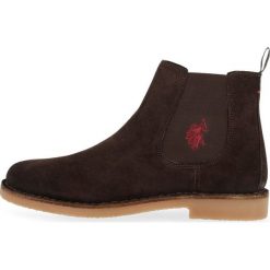 U.S. POLO ASSN. buty za kostkę męskie Must 41 brązowy. Brązowe eleganckie półbuty U.S. Polo Assn., za kostkę, bez zapięcia. W wyprzedaży za 335.00 zł.