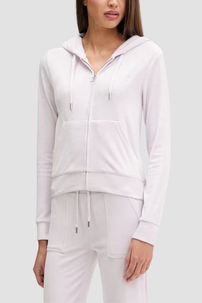 JUICY COUTURE Różowa bluza damska Robertson, Rozmiar S. Czerwone bluzy damskie Juicy Couture, s, bez wzorów, z materiału, z kapturem. W wyprzedaży za 179.99 zł.