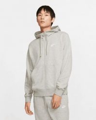 Bluza sportowa męska Nike Sportswear Club. Szare bluzy męskie Nike, m, bez wzorów, z bawełny, z kapturem, na fitness i siłownię. Za 279.99 zł.