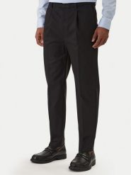 Calvin Klein Chinosy LV04LE612G Czarny Slim Fit. Czarne eleganckie spodnie męskie Calvin Klein, m, bez wzorów, z bawełny. Za 399.99 zł.