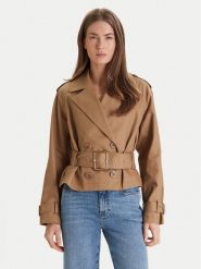 Marciano Guess Trencz 6RGL16 7446A Brązowy Regular Fit. Brązowe płaszcze damskie Marciano Guess, z aplikacjami, z bawełny, bez kaptura. Za 1,329.00 zł.