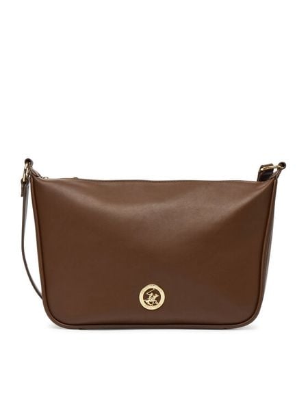 Beverly Hills Polo Club Torebka C-BHPC-L-001-08 Brązowy. Brązowe listonoszki damskie Beverly Hills Polo Club, bez wzorów, z materiału, bez dodatków. Za 159.99 zł.