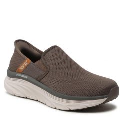 Półbuty Skechers. Brązowe półbuty na co dzień męskie Skechers, bez zapięcia. Za 359.99 zł.