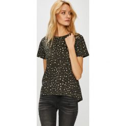 Tally Weijl - Top. Brązowe topy damskie TALLY WEIJL, z bawełny, z okrągłym kołnierzem, z krótkim rękawem. W wyprzedaży za 19.90 zł.