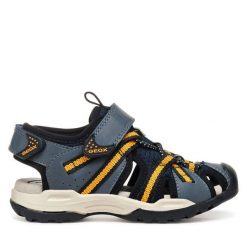 Sandały Geox. Niebieskie sandały chłopięce Geox, bez zapięcia. Za 189.99 zł.