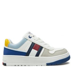 Sneakersy Tommy Hilfiger. Białe trampki i tenisówki chłopięce Tommy Hilfiger, bez wzorów, bez zapięcia. Za 219.99 zł.