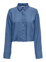 ONLY Koszula Charis 15337929 Niebieski Regular Fit. Niebieskie bluzki damskie Only, l, bez wzorów, z lyocellu, bez kołnierzyka, bez ramiączek. Za 69.99 zł.