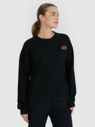 4F Longsleeve oversize z nadrukiem damski - czarny XXL. Czarne koszulki sportowe damskie 4f, xl, bez wzorów, z bawełny, eleganckie, bez kołnierzyka. W wyprzedaży za 79.99 zł.