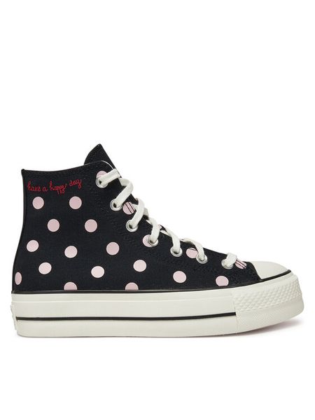 Converse Trampki Chuck Taylor All Star Lift Platform Polka Dots A10688C Czarny. Czarne trampki i tenisówki damskie Converse, bez wzorów, z materiału, retro, bez zapięcia. Za 289.99 zł.