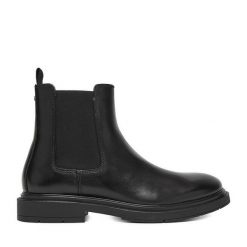 Sztyblety GINO ROSSI. Czarne botki męskie Gino Rossi, bez wzorów, bez zapięcia. Za 199.99 zł.