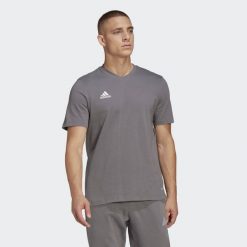 Entrada 22 Tee. Szare koszulki sportowe męskie Adidas, m, bez wzorów, bez kołnierzyka, bez ramiączek, do piłki nożnej. Za 75.00 zł.