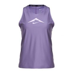 Tank top do biegania damski Nike Trail Dri-Fit Graphic TT. Czerwone koszulki sportowe damskie Nike, bez wzorów, bez kołnierzyka, bez ramiączek, do biegania, dri-fit (nike). Za 169.99 zł.