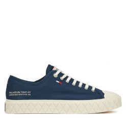 Trampki Palladium. Niebieskie trampki i tenisówki damskie Palladium, bez wzorów, bez zapięcia. Za 239.99 zł.