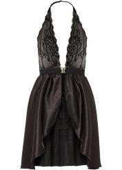 Koszulka babydoll + stringi (2 części). Czarne stringi damskie bonprix, bez wzorów. Za 109.98 zł.