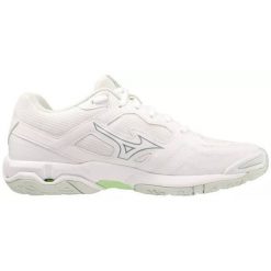 Buty halowe do piłki ręcznej Mizuno Wave Phantom 3. Białe obuwie sportowe damskie Mizuno, bez wzorów, z materiału, do biegania, mizuno wave. Za 399.99 zł.
