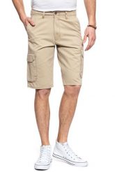 SPODENKI WRANGLER CARGO SHORT SAND W15DKC58N 112126791. Brązowe szorty męskie Wrangler, m, bez wzorów, z materiału. Za 149.99 zł.