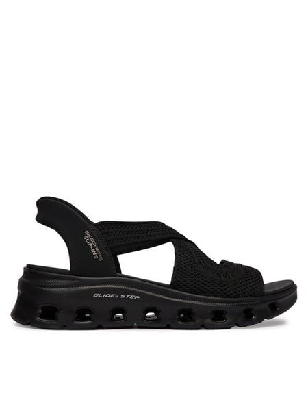 Skechers Sandały Slip-ins Glide-Step 119557/BBK Czarny. Czarne sandały damskie Skechers, bez wzorów, z materiału, bez obcasa, na płaskiej podeszwie, bez zapięcia. Za 323.99 zł.