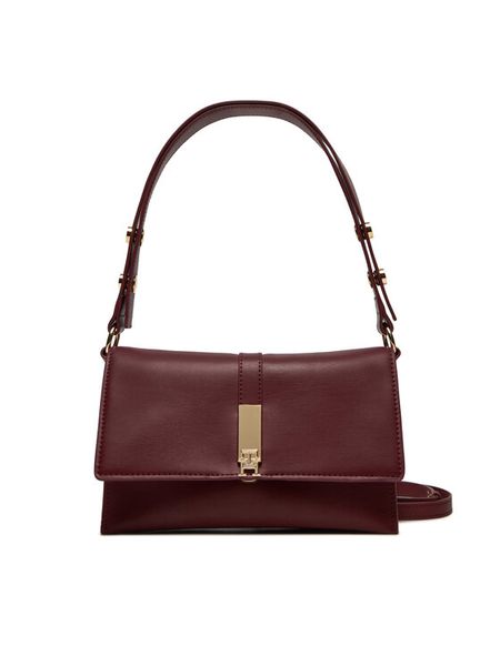 Tommy Hilfiger Torebka AW0AW16893 Bordowy. Czerwone torebki do ręki damskie Tommy Hilfiger, bez wzorów, ze skóry, bez dodatków. Za 319.99 zł.