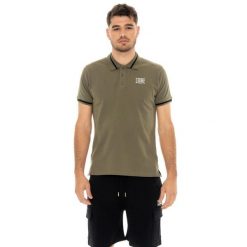 Koszulka polo na co dzień na siłownię. Zielone koszulki polo męskie LEONE 1947 APPAREL, m, bez wzorów, z bawełny, biznesowe, bez ramiączek. W wyprzedaży za 82.10 zł.