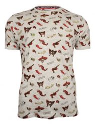 Szary T-Shirt (Koszulka) z Nadrukiem -Brave Soul- Męski, Chili, MEXICO, Rewolwer, Kostki. Szare t-shirty męskie Brave Soul, m, bez wzorów, z bawełny, casualowe, bez kołnierzyka. Za 69.00 zł.