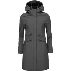 Damski płaszcz typu softshell Loap Lunara Ciemnoszary. Szare kurtki damskie ZSPORT, s, bez wzorów, z softshellu, bez kaptura, narciarskie. Za 304.99 zł.