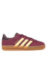 Adidas Sneakersy Gazelle Indoor KI7358 Bordowy. Czerwone buty sportowe dziewczęce Adidas, bez wzorów, ze skóry, bez zapięcia. Za 299.99 zł.