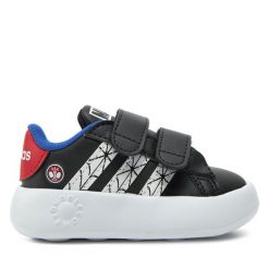 Sneakersy adidas. Czarne trampki i tenisówki chłopięce Adidas, bez wzorów, bez zapięcia. Za 119.99 zł.