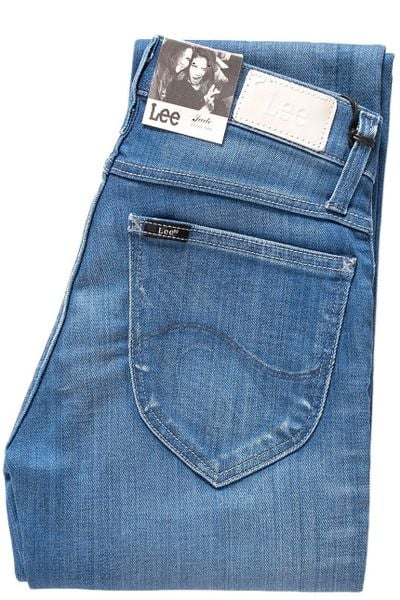 SPODNIE LEE DAMSKIE JADE DELUXE L331ENMG. Niebieskie spodnie materiałowe damskie Lee, l, bez wzorów, z jeansu. Za 199.99 zł.