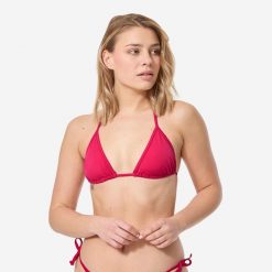 Góra kostiumu kąpielowego surfingowego damska Olaian Mae. Czerwone bikini damskie OLAIAN, xs, bez wzorów. Za 19.99 zł.