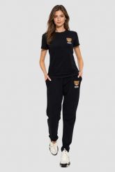 MOSCHINO Czarne damskie spodnie dresowe Home Pants, Rozmiar XS. Czarne spodnie dresowe damskie MOSCHINO, xs, bez wzorów, z dresówki. Za 649.00 zł.