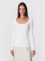 Guess Bluzka W2YP46 KBCO2 Biały Slim Fit. Białe bluzki damskie Guess, xs, z aplikacjami, z wiskozy, bez kołnierzyka, bez ramiączek. Za 169.99 zł.