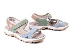 RIEKER 68866-94 multi, sandały damskie. Sandały damskie Rieker, bez wzorów, bez obcasa, bez zapięcia. Za 319.90 zł.