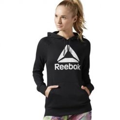 Bluza sportowa damska Reebok BK6469. Czarne bluzy sportowe damskie Reebok, s, bez wzorów, z kapturem, trekkingowe. Za 202.00 zł.