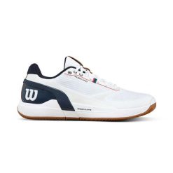 Buty do tenisa Wilson Rush Pro 5. Białe buty sportowe męskie Wilson, bez zapięcia, tenisowe. Za 675.50 zł.
