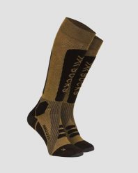 Skarpety X-Socks HeliXX GOLD 4.0 S001. Brązowe skarpety damskie X Bionic, bez wzorów. Za 259.99 zł.