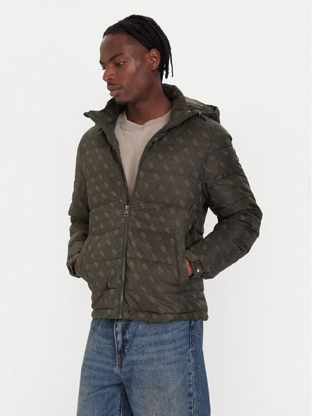 Guess Kurtka zimowa M5BL0B W2322 Khaki Relaxed Fit. Brązowe kurtki męskie Guess, na zimę, m, z aplikacjami, z syntetyku, bez kaptura. Za 569.99 zł.