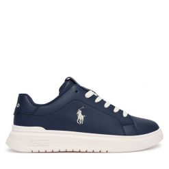 Sneakersy Polo Ralph Lauren. Niebieskie trampki i tenisówki chłopięce Polo Ralph Lauren, bez wzorów, bez zapięcia. Za 439.99 zł.