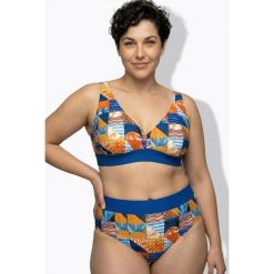 Damskie Bikini wzór w kratę bez miękkich miseczek ramiączka z regulacją. Niebieskie bikini damskie Ulla Popken, plus size, bez wzorów, plus size. W wyprzedaży za 191.99 zł.