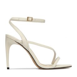 Sandały Eva Minge. Białe sandały damskie Eva Minge, bez wzorów, bez obcasa, bez zapięcia. Za 429.99 zł.