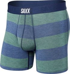 SAXX Bokserki męskie szybkoschnące SAXX VIBE Boxer Brief w pasy - granatowe S. Bokserki męskie Saxx, m, bez wzorów. Za 103.99 zł.