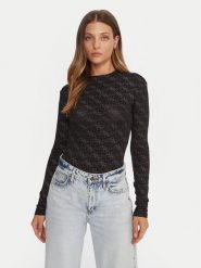 Guess Body W5BP09 K68D2 Czarny Slim Fit. Czarne koszule damskie Guess, xl, z aplikacjami, z wiskozy, bez kołnierzyka, bez ramiączek. Za 169.99 zł.