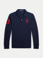 Polo Ralph Lauren Polo 323708862040 Granatowy Slim Fit. Niebieskie t-shirty dla chłopców Polo Ralph Lauren, bez wzorów, z bawełny, bez ramiączek. Za 239.99 zł.