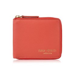 Portfel damski skórzany mały pomarańczowy w orientacji poziomej z RFID Paolo Peruzzi KV-04-OR. Brązowe portfele damskie Paolo Peruzzi, bez wzorów, ze skóry. Za 79.00 zł.