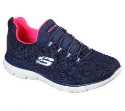 Buty do chodzenia damskie Skechers Summits Leopard Spot. Czerwone obuwie sportowe damskie Skechers, bez wzorów, z gumy, trekkingowe. Za 249.99 zł.