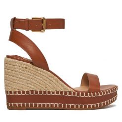 Espadryle LAUREN RALPH LAUREN. Brązowe sandały damskie Lauren Ralph Lauren, bez wzorów, bez obcasa, bez zapięcia. Za 509.99 zł.